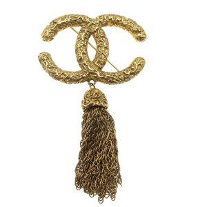 Chanel Fringe Brooch Pin Gold 93A 59817